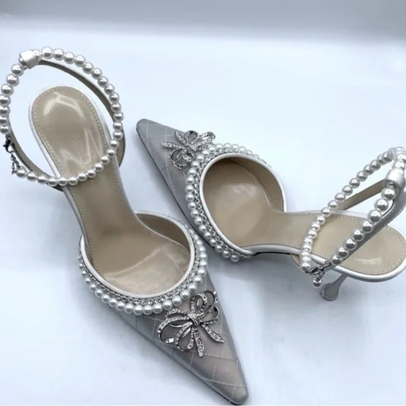 NWOT Mach & Mach Bow of Elizabeth heels. Size 38.5 - Picture 2 of 10